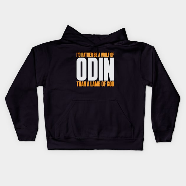 Pagan Norse Wolf Odin Worship Kids Hoodie by Mellowdellow